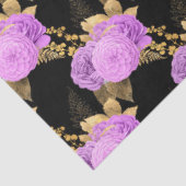 Paarse en gouden bloemserie ontwerp 12 tissuepapier (Detail)