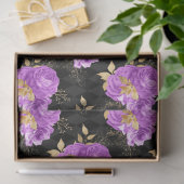 Paarse en gouden bloemserie ontwerp 16 tissuepapier (Geschenk)