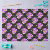 Paarse en gouden bloemserie ontwerp 16 tissuepapier (Craft)