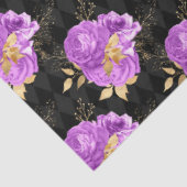 Paarse en gouden bloemserie ontwerp 16 tissuepapier (Detail)