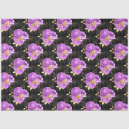 Paarse en gouden bloemserie ontwerp 16 tissuepapier