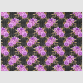 Paarse en gouden bloemserie ontwerp 17 tissuepapier