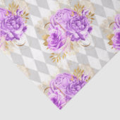 Paarse en gouden bloemserie ontwerp 2 tissuepapier (Detail)
