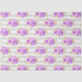 Paarse en gouden bloemserie ontwerp 2 tissuepapier