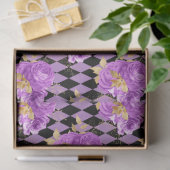 Paarse en gouden bloemserie ontwerp 6 tissuepapier (Geschenk)