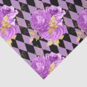 Paarse en gouden bloemserie ontwerp 6 tissuepapier (Detail)