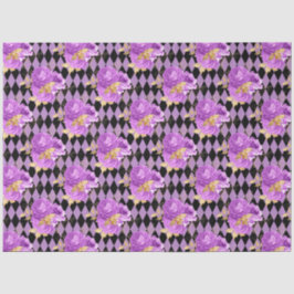 Paarse en gouden bloemserie ontwerp 6 tissuepapier