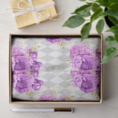 Paarse en gouden bloemserie ontwerp 7 tissuepapier (Geschenk)