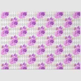 Paarse en gouden bloemserie ontwerp 7 tissuepapier