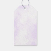 Paarse en gouden bloemvlinder 1e verjaardag cadeaulabel (Achterkant)