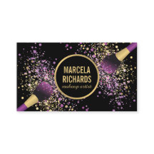 Paarse en gouden Blush Confetti Make-up Artiest