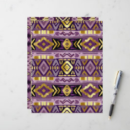 Paarse en gouden Boho Aztec Geo Patterns Scrapbook
