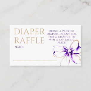 Paarse en Gouden Boog Luiers Raffle Ticket Informatiekaartje