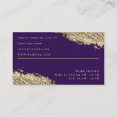 Paarse en gouden borstel elegant visitekaartje (Achterkant)