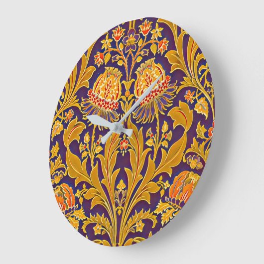 Paarse en gouden Botanische Morris Geïnspireerde B Grote Klok (Hoek)