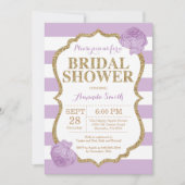 Paarse en gouden bridal Shower Invitation Glitter Kaart (Voorkant)
