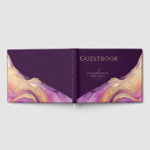 Paarse en gouden bruiloft gastenboek (Volledig)