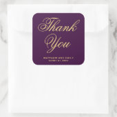 Paarse en gouden bruiloft gunst Sticker (Tas)