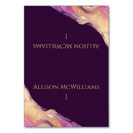 Paarse en gouden bruiloft kaart