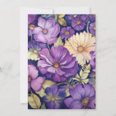 Paarse en gouden bruiloft kaart (Achterkant)