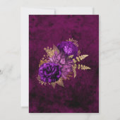 Paarse en gouden bruiloft kaart (Achterkant)