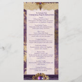 Paarse en gouden bruiloft menu (Achterkant)