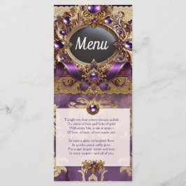 Paarse en gouden bruiloft menu