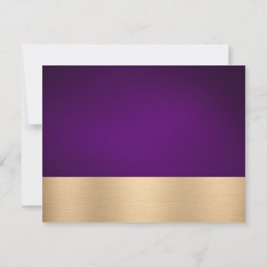 Paarse en gouden bruiloft RSVP Response Kaart (Achterkant)