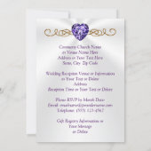 Paarse en gouden, bruiloft uitnodigingen met Afbee (Achterkant)