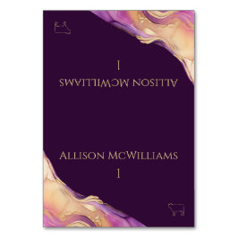 Paarse en gouden bruiloft vlees icoon kaart