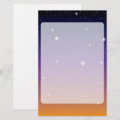 Paarse en gouden bruine hemel briefpapier (Voorkant / Achterkant)