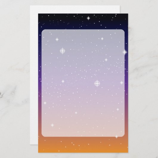 Paarse en gouden bruine hemel briefpapier (Voorkant / Achterkant)