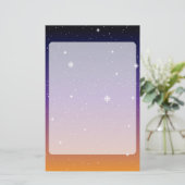 Paarse en gouden bruine hemel briefpapier (Staand voorkant)