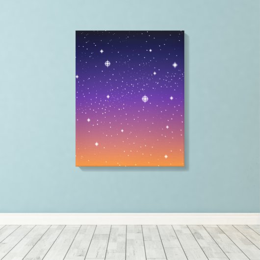 Paarse en gouden bruine hemel canvas afdruk (Insitu (Houten vloer))