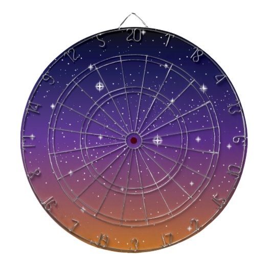Paarse en gouden bruine hemel dartbord (Voorkant)