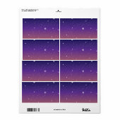 Paarse en gouden bruine hemel etiket (Full Sheet)