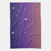 Paarse en gouden bruine hemel theedoek (Verticaal)
