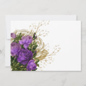 Paarse en gouden  chique bruiloft Save the Date (Achterkant)