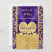 Paarse en gouden Christelijk Jubileum uitnodiginge Kaart (Voorkant)