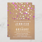 Paarse en gouden Confetti Elegant repetitiediner Kaart (Voorkant / Achterkant)