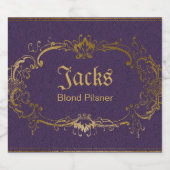 Paarse en gouden Custom Beer Label Bier Etiket (Enkel label)
