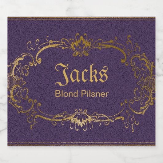 Paarse en gouden Custom Beer Label Bier Etiket (Enkel label)