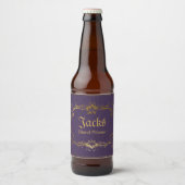 Paarse en gouden Custom Beer Label Bier Etiket (Voorkant)