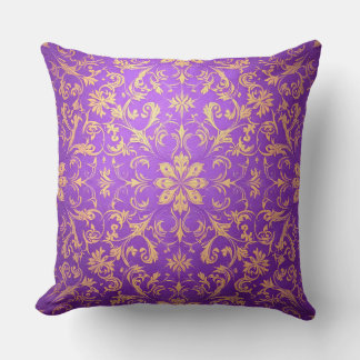 Paarse en gouden Damask Pattern.Modern Outdoor Kussen