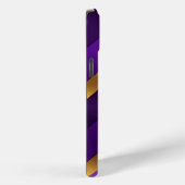 Paarse en Gouden Diagonaal Gestreept Monogram Case-Mate iPhone Case (Achterkant / Rechts)