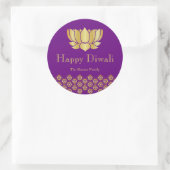 Paarse en gouden Diwali Party Label (Tas)