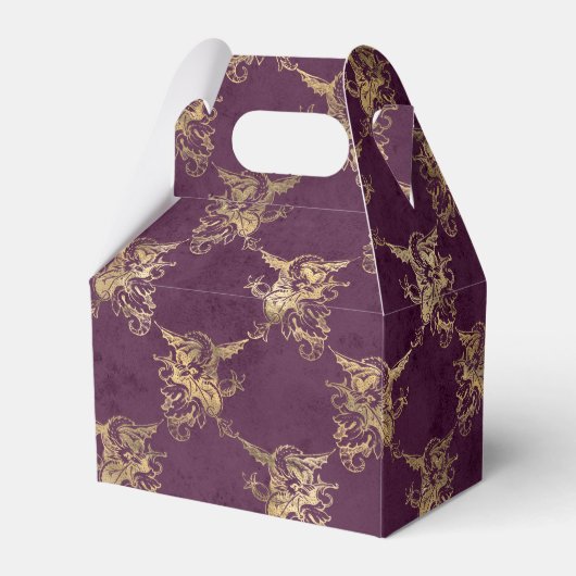Paarse en gouden draak bedankdoosjes (Achterkant)