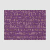 Paarse en gouden Egyptische hiërogliefenkrant Tissuepapier (Voorkant)