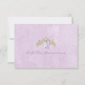 Paarse en gouden elegante bloemenfoto Quinceañera Bedankkaart (Achterkant)