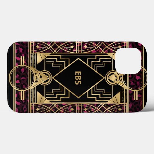 Paarse en gouden elegante kunst deco look Case-Mate iPhone case (Achterkant (horizontaal))